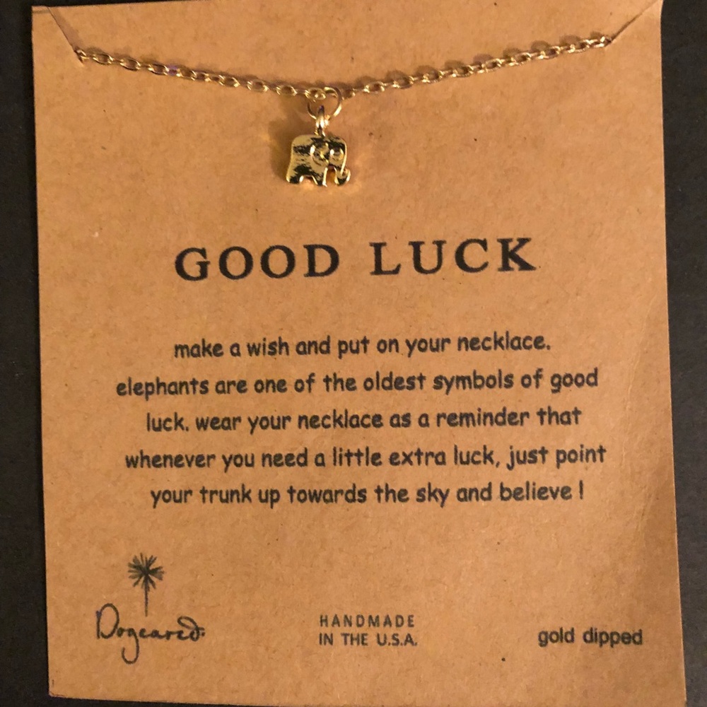 NEW Gold Tone Elephant Good Luck Pendant Necklace